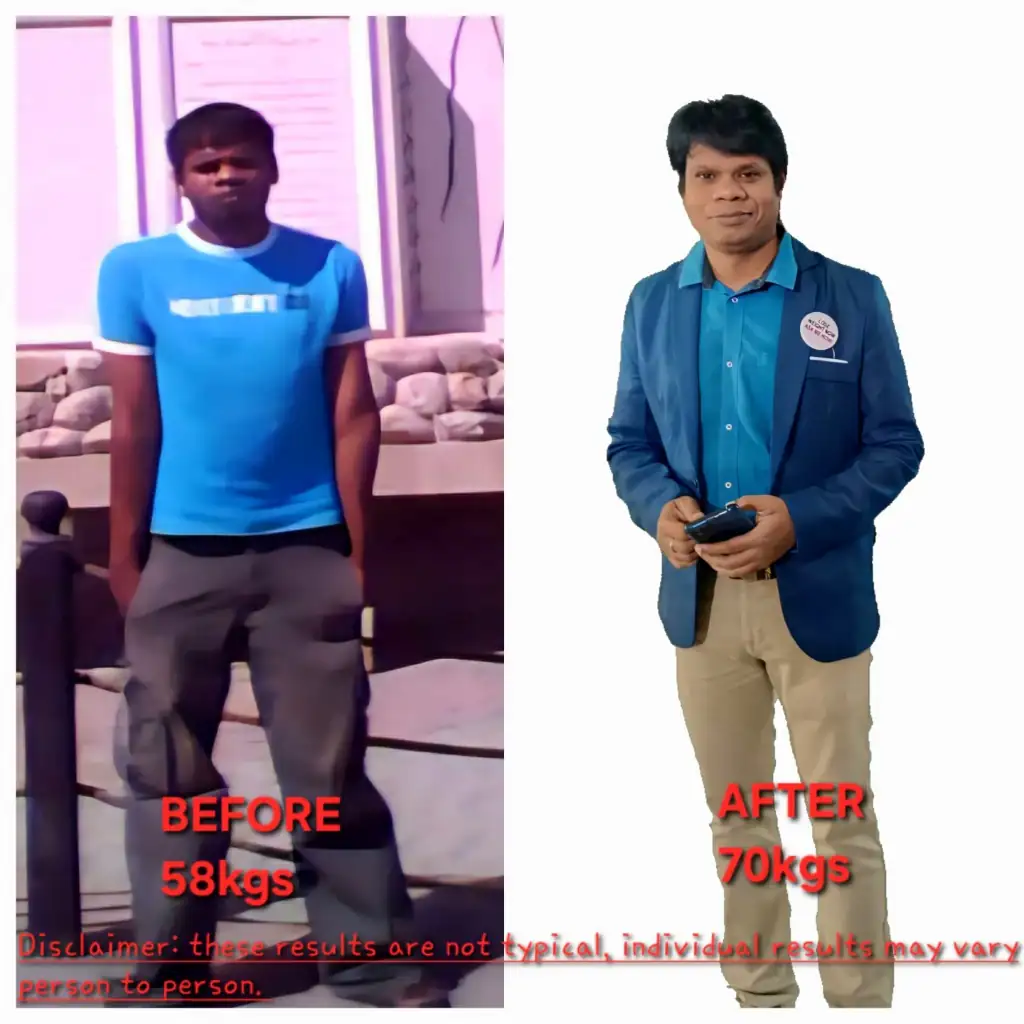 Impressive muscle gain transformation